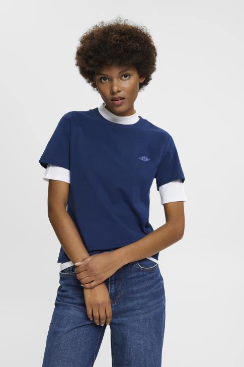 T-Shirts Ink Women Esprit Cotton T-shirt with embroidered logo V48Z150