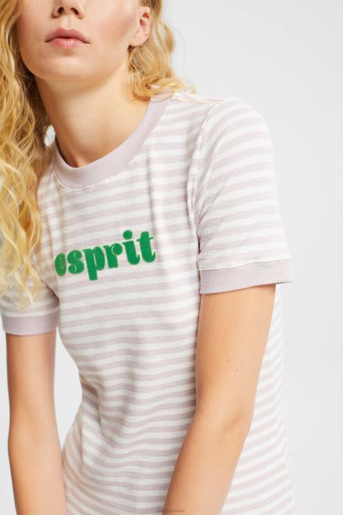 T-Shirts Lavender Women Esprit Striped logo t-shirt V48Z538