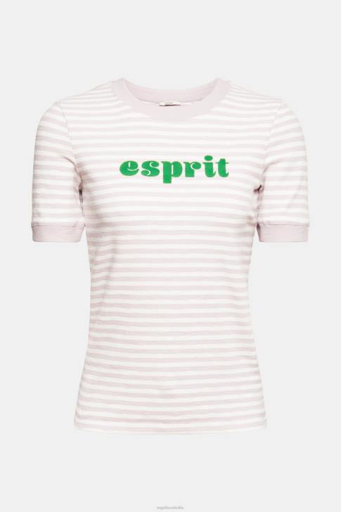 T-Shirts Lavender Women Esprit Striped logo t-shirt V48Z538