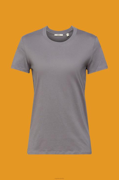 T-Shirts Medium Grey Women Esprit Cotton crewneck t-shirt V48Z455