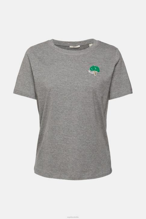 T-Shirts Medium Grey Women Esprit Embroidered t-shirt V48Z528