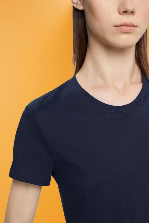 T-Shirts Navy Women Esprit Cotton crewneck t-shirt V48Z459