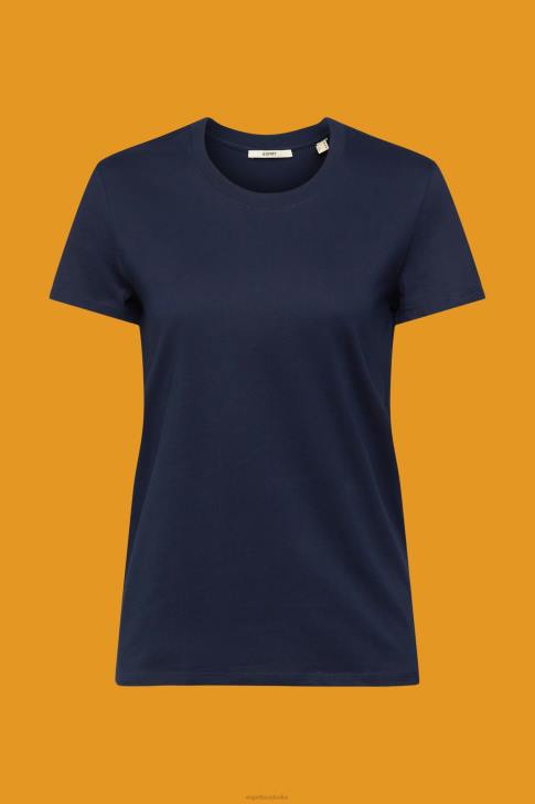 T-Shirts Navy Women Esprit Cotton crewneck t-shirt V48Z459