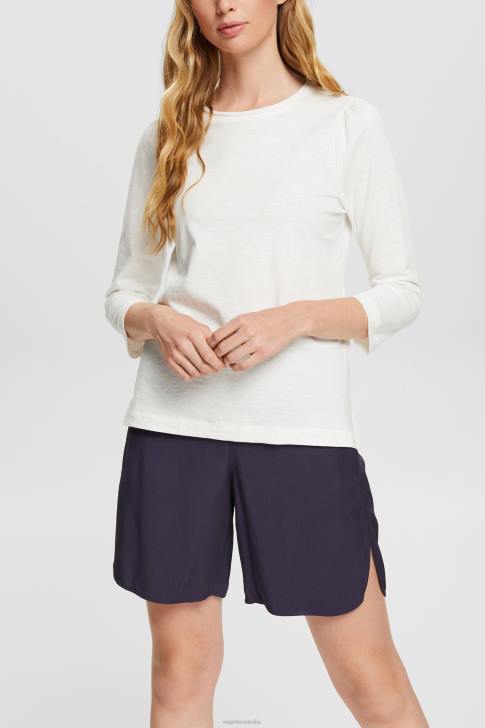 T-Shirts Off White Women Esprit Casual cotton slub t-shirt V48Z539