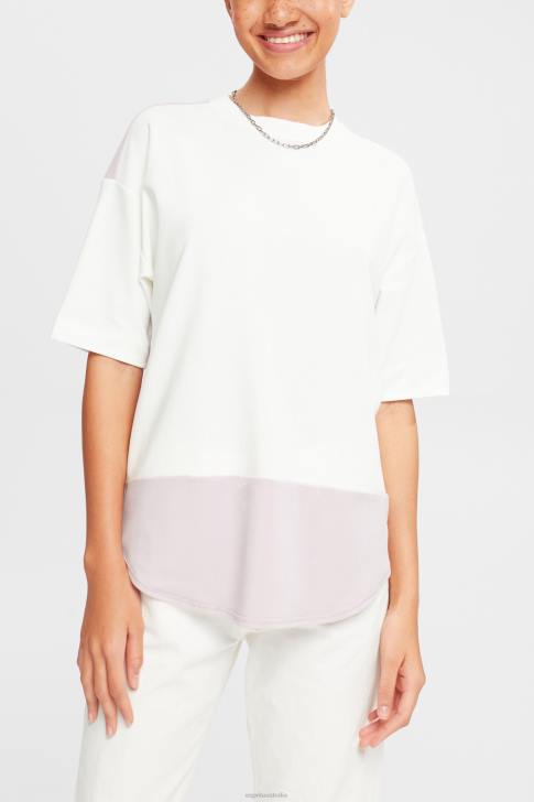T-Shirts Off White Women Esprit Two-tone T-shirt V48Z393