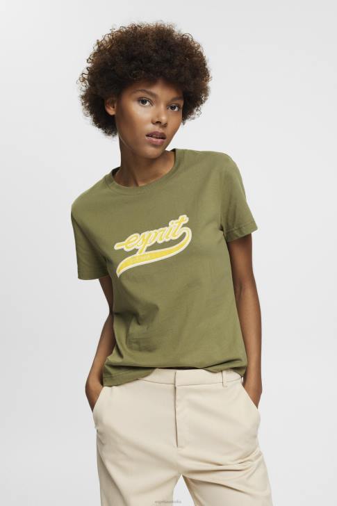 T-Shirts Olive Women Esprit Cotton T-shirt with printed logo V48Z144