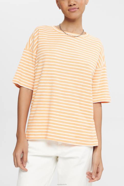 T-Shirts Peach Women Esprit Striped T-shirt V48Z372
