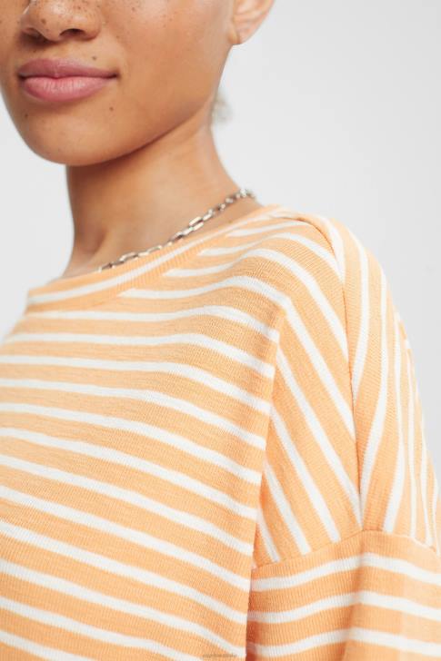 T-Shirts Peach Women Esprit Striped T-shirt V48Z372