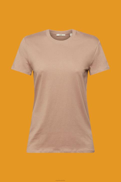 T-Shirts Taupe Women Esprit Cotton crewneck t-shirt V48Z457