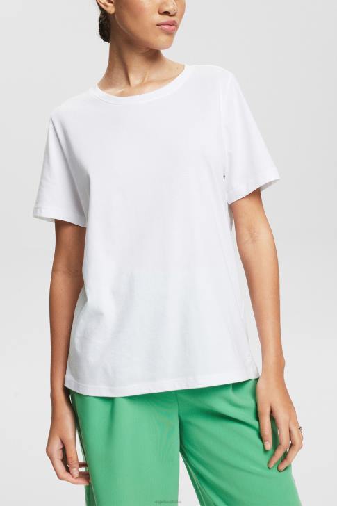T-Shirts White Women Esprit Basic T-shirt in 100% organic cotton V48Z513