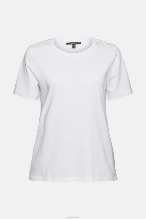 T-Shirts White Women Esprit Basic T-shirt in 100% organic cotton V48Z513
