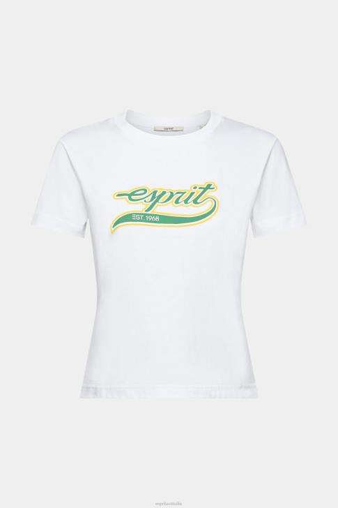 T-Shirts White Women Esprit Cotton T-shirt with printed logo V48Z142