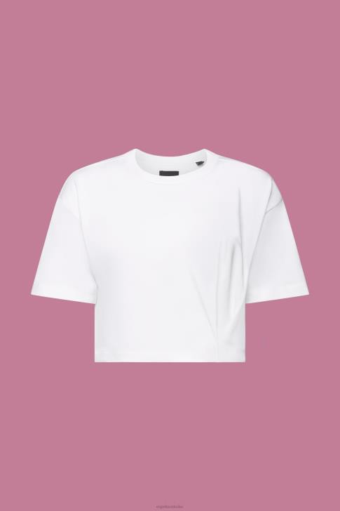 T-Shirts White Women Esprit Cropped crewneck T-shirt V48Z194
