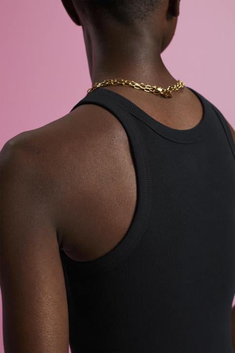 Tank Black Women Esprit Ribbed tank top V48Z280