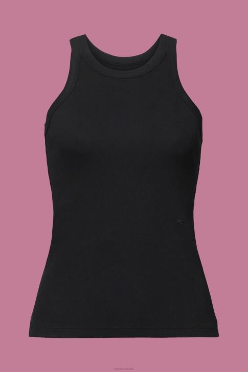 Tank Black Women Esprit Ribbed tank top V48Z280