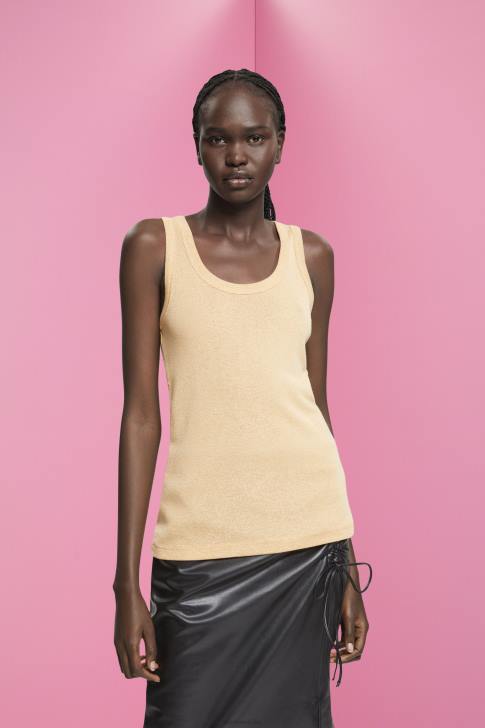 Tank Gold Women Esprit Sleeveless glitter top V48Z404