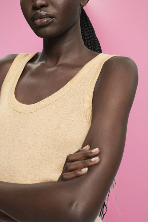 Tank Gold Women Esprit Sleeveless glitter top V48Z404