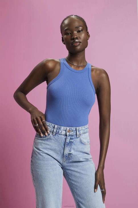 Tank Grey Blue Women Esprit Ribbed tank top V48Z284