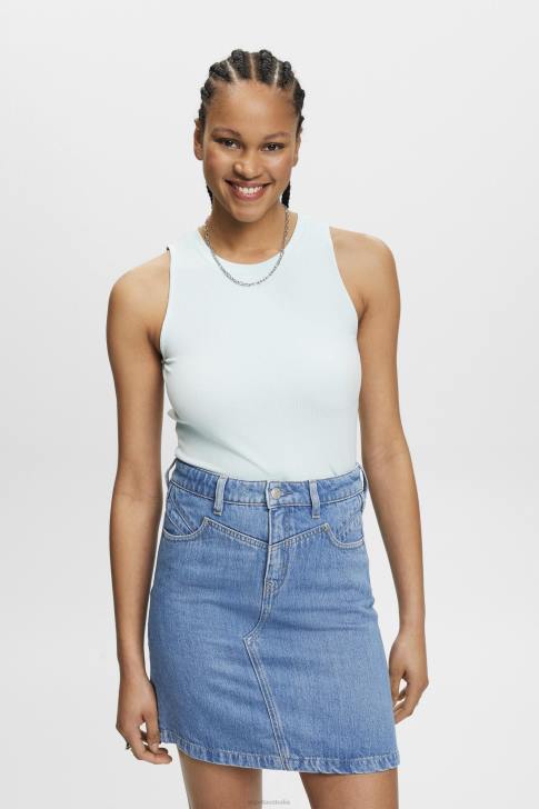 Tank Light Aqua Green Women Esprit Ribbed tank top V48Z303