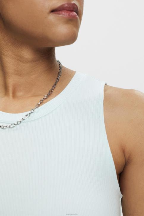 Tank Light Aqua Green Women Esprit Ribbed tank top V48Z303