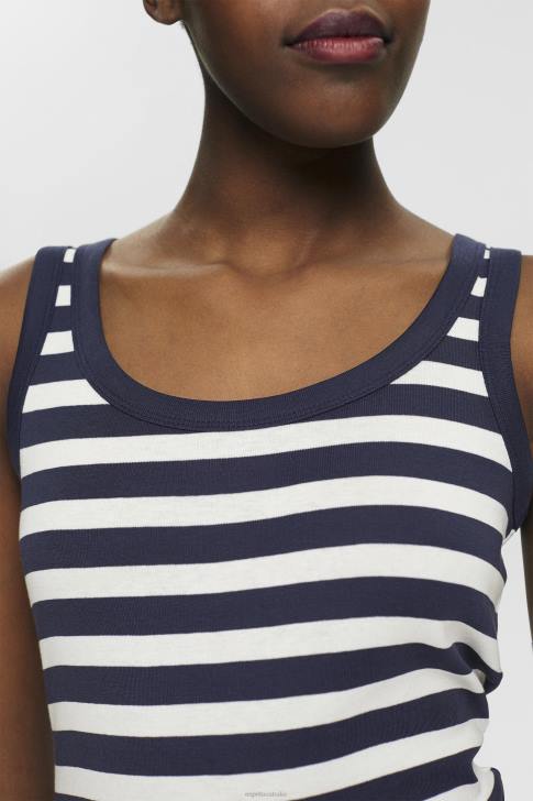 Tank Navy Women Esprit Cotton tank top with stripes V48Z242