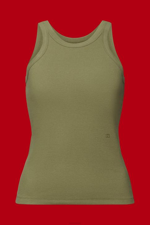 Tank Olive Women Esprit Ribbed tank top V48Z283