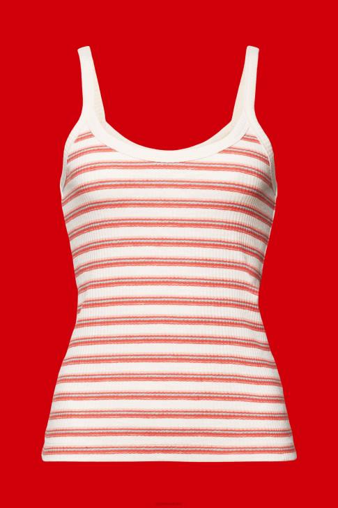 Tank Pastel Pink Women Esprit Striped Ribbed Tank Top V48Z103