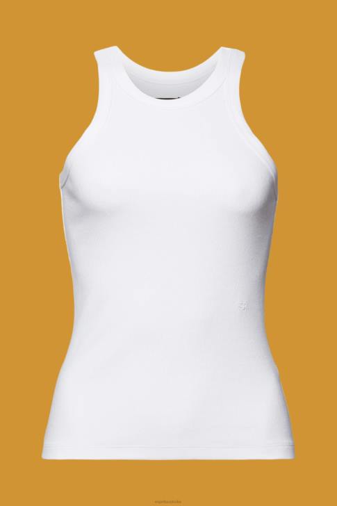 Tank White Women Esprit Ribbed tank top V48Z281