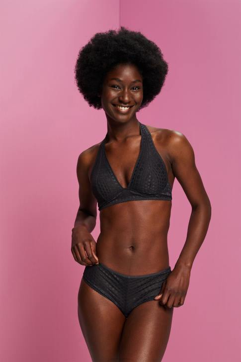 Top Anthracite Women Esprit Recycled: halterneck soft bra with lace V48Z77