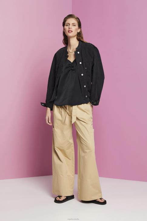 Top Black Women Esprit Satin strappy top V48Z354