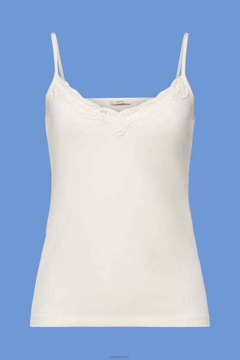 Top Ice Women Esprit Jersey top with lace trim V48Z140