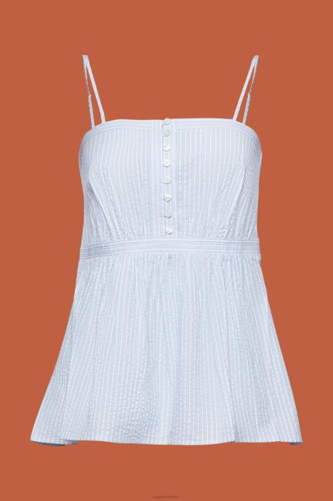 Top Light Blue Women Esprit Textured cami top V48Z225
