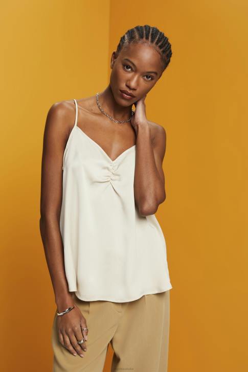 Top Light Taupe Women Esprit Satin strappy top V48Z355