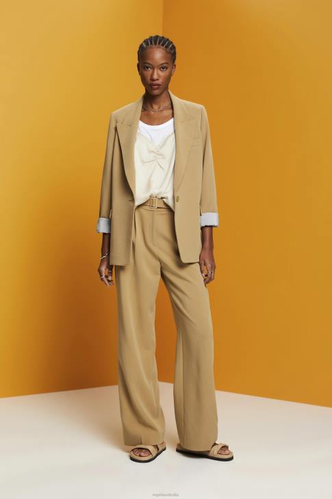 Top Light Taupe Women Esprit Satin strappy top V48Z355