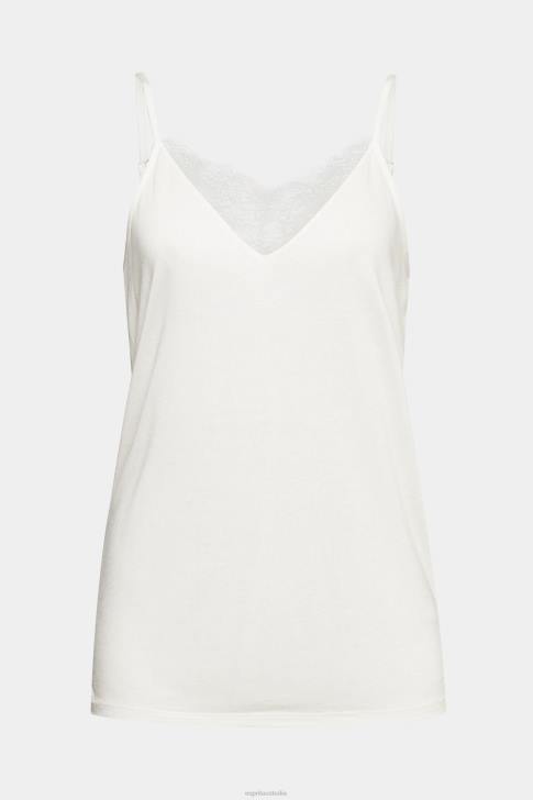 Top Off White Women Esprit Top with lace, LENZING ECOVERO V48Z243
