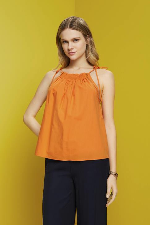 Top Orange Women Esprit Camisole top with smock, TENCEL V48Z199