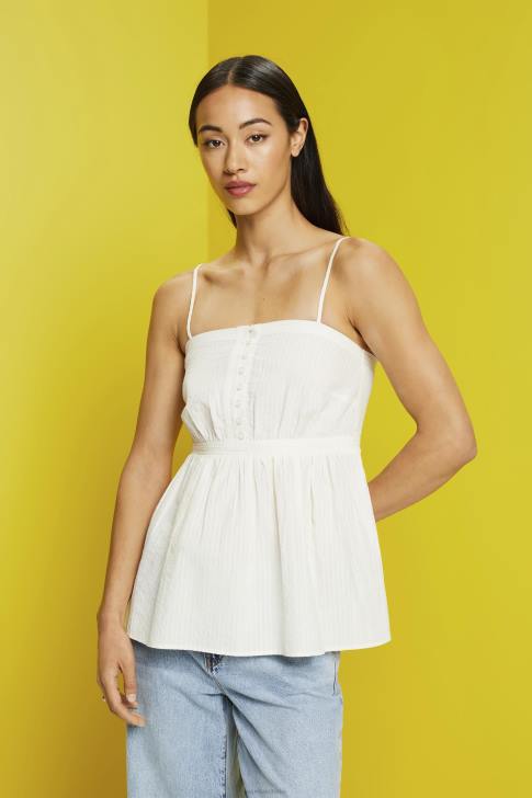 Top White Women Esprit Textured cami top V48Z224