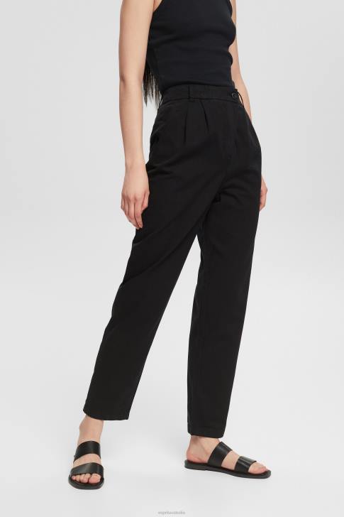 Trousers & Pants Black Women Esprit High-rise chinos, 100% Pima cotton V48Z343