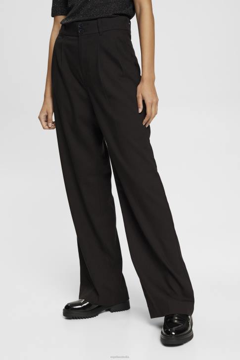 Trousers & Pants Black Women Esprit High rise wide leg trousers V48Z246