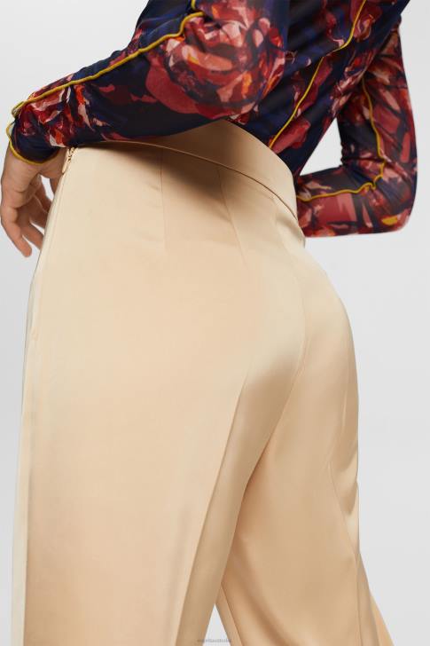 Trousers & Pants Cream Beige Women Esprit High-rise split hem trousers V48Z326