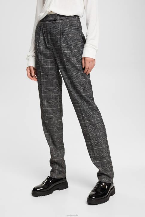 Trousers & Pants Gunmetal Women Esprit Checked pants V48Z530