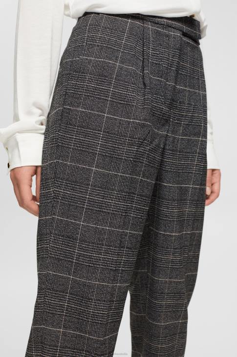 Trousers & Pants Gunmetal Women Esprit Checked pants V48Z530