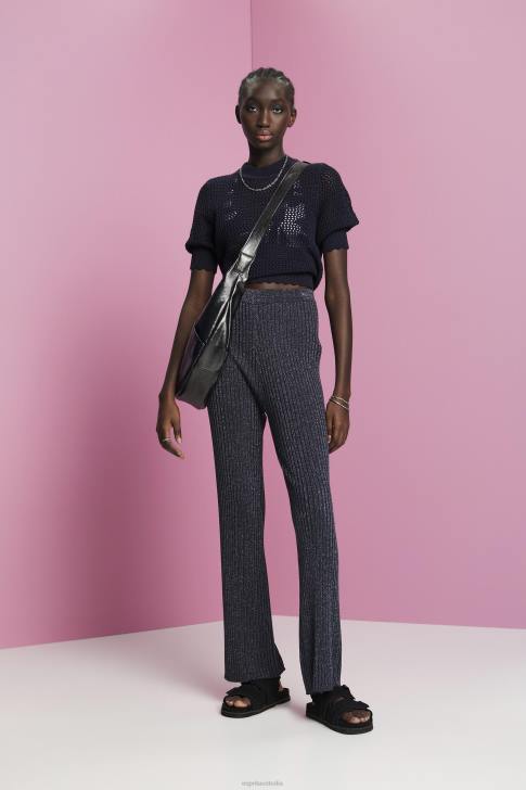 Trousers & Pants Navy Women Esprit Glitter effect knitted trousers V48Z259