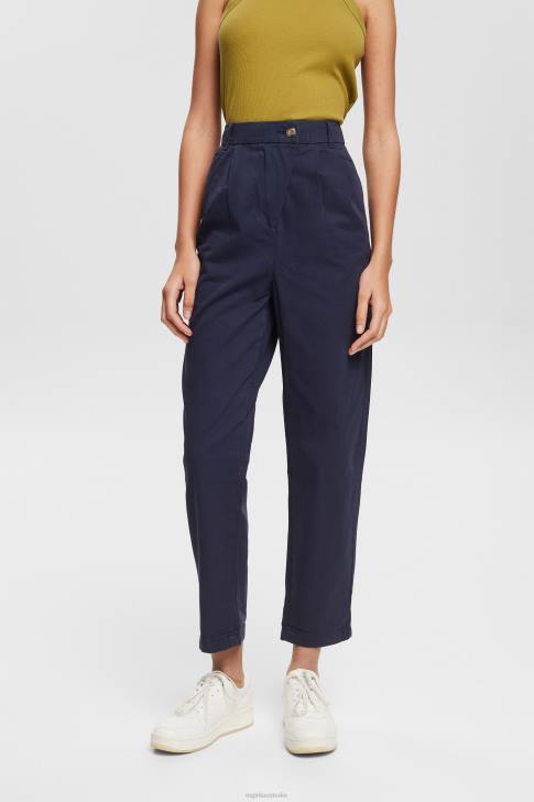 Trousers & Pants Navy Women Esprit High-rise chinos, 100% Pima cotton V48Z344