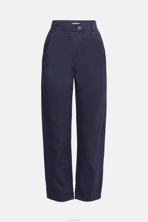 Trousers & Pants Navy Women Esprit High-rise chinos, 100% Pima cotton V48Z344
