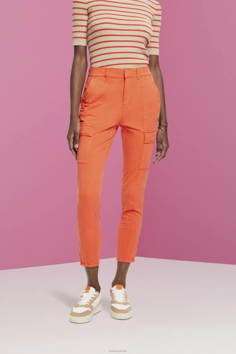 Trousers & Pants Orange Red Women Esprit Mid-rise cargo-style trousers V48Z271