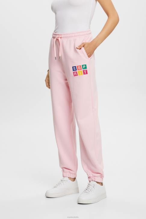 Trousers & Pants Pastel Pink Women Esprit Tracksuit bottoms with logo, organic cotton V48Z6