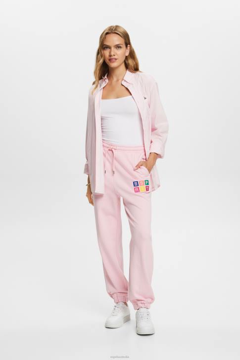 Trousers & Pants Pastel Pink Women Esprit Tracksuit bottoms with logo, organic cotton V48Z6