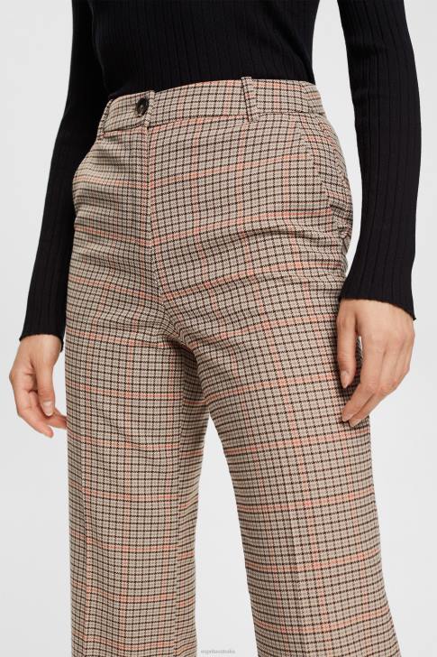 Trousers & Pants Sand Women Esprit Checked pants V48Z529