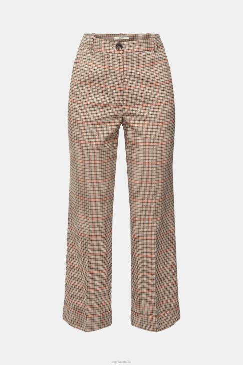 Trousers & Pants Sand Women Esprit Checked pants V48Z529
